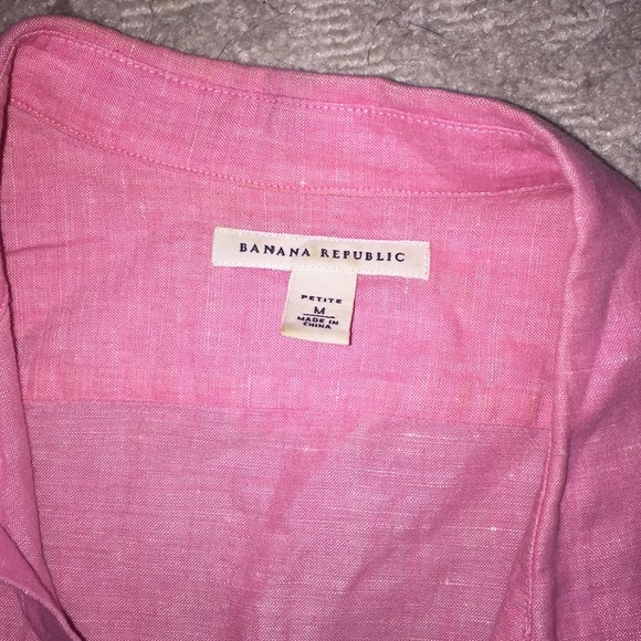 Banana Republic Pink Linen Button Down Shirt - Picture 6 of 6